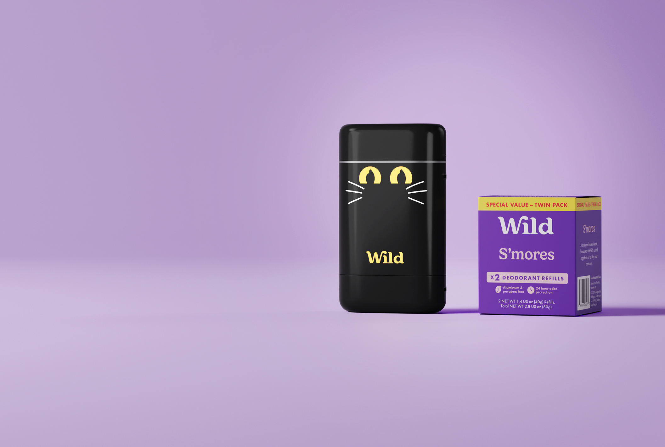 Caption: a black box and a purple box on a purple background