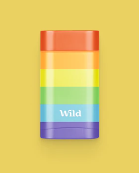Caption: a rainbow coffee mug with the word wild on it