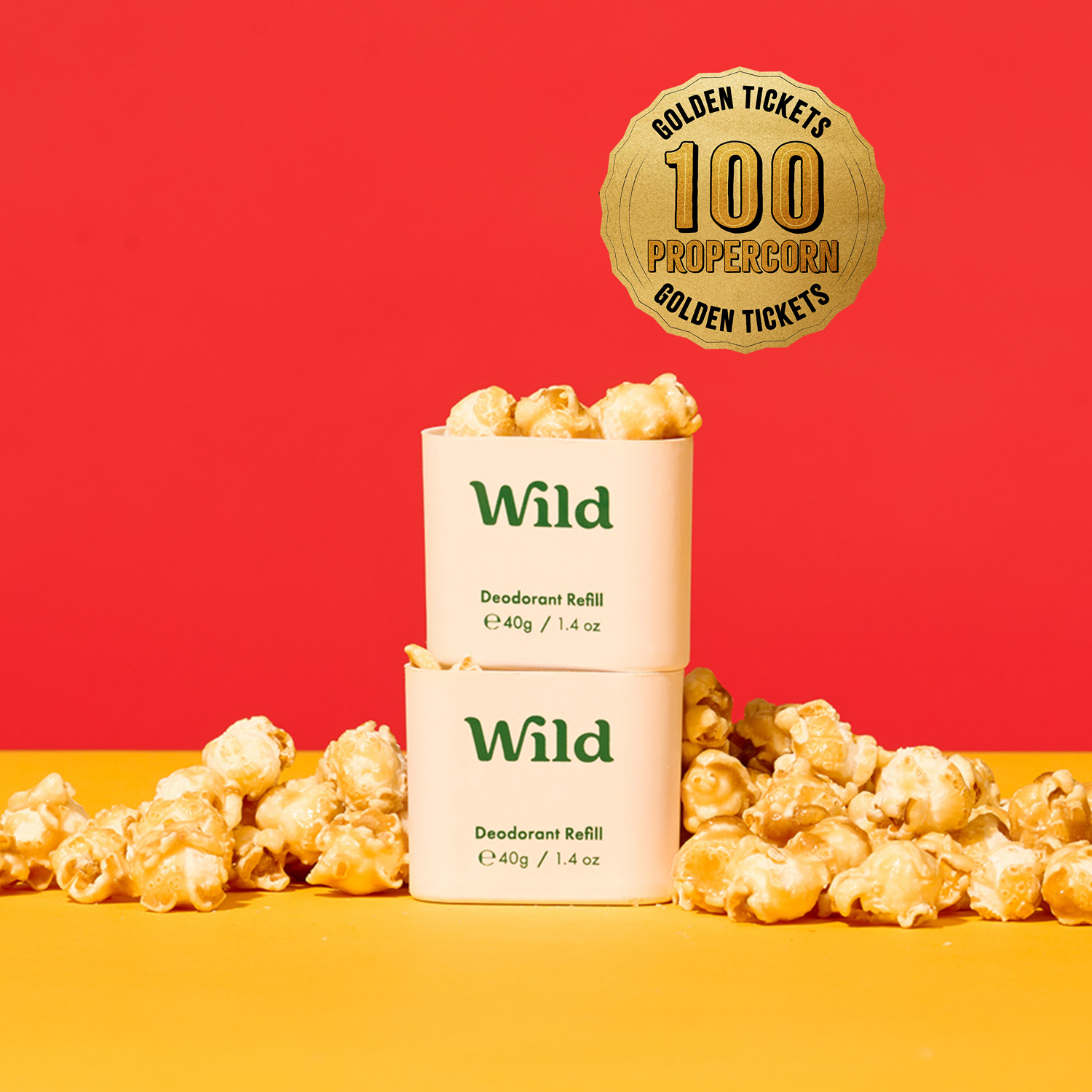 Caption: two boxes of wild popcorn sitting on a table