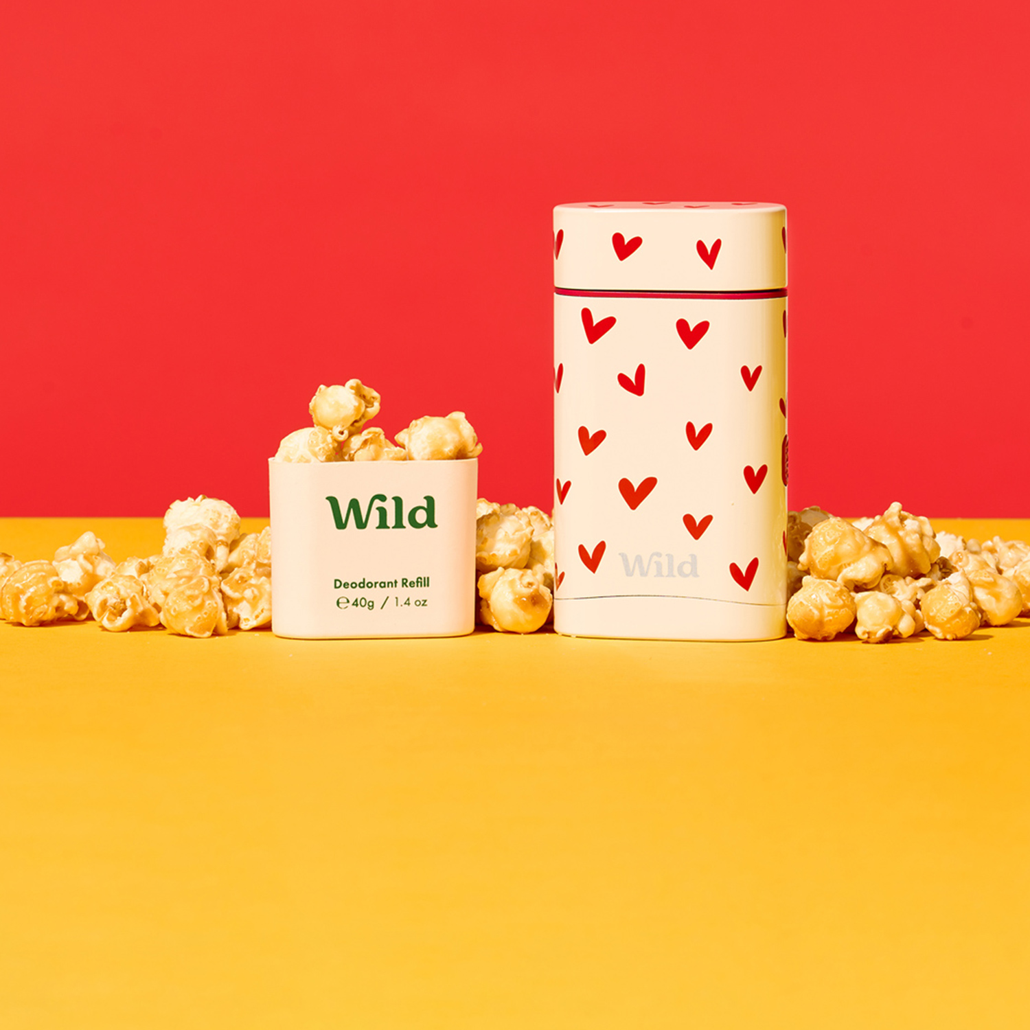 Caption: a can of wild popcorn next to a can of wild popcorn