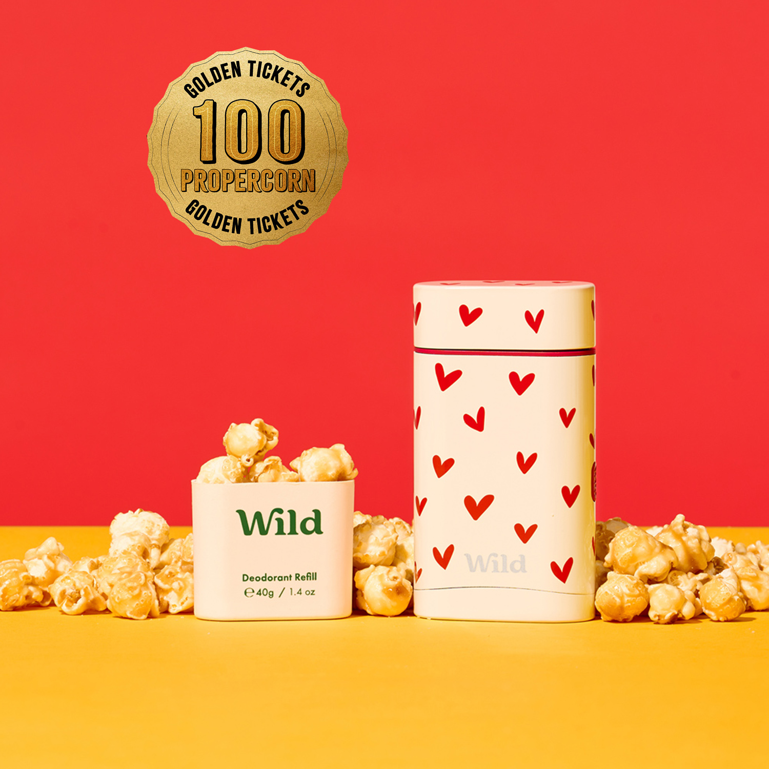 Caption: a couple of boxes of popcorn sitting on top of a table