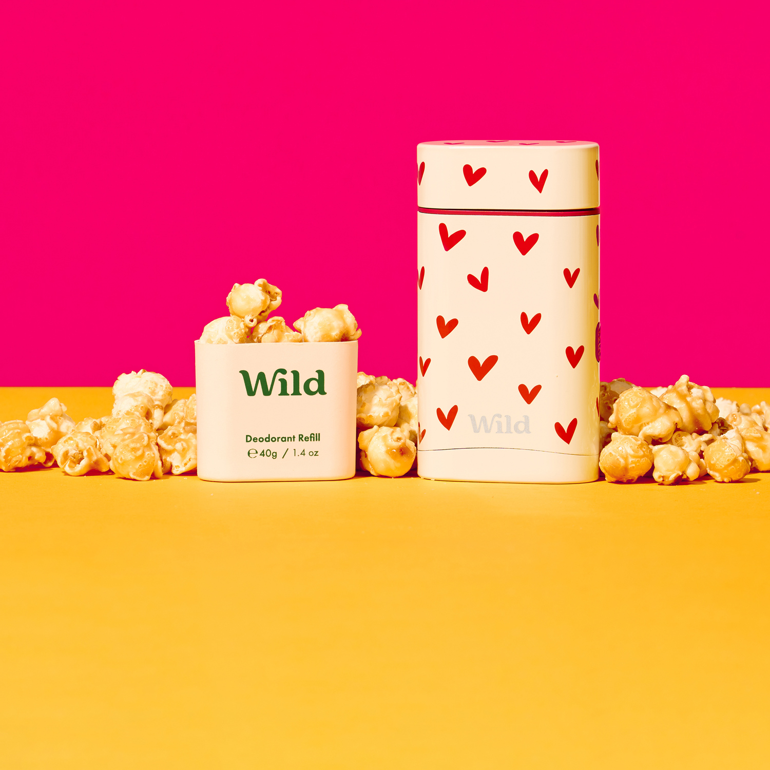 Caption: a can of wild popcorn next to a can of wild popcorn