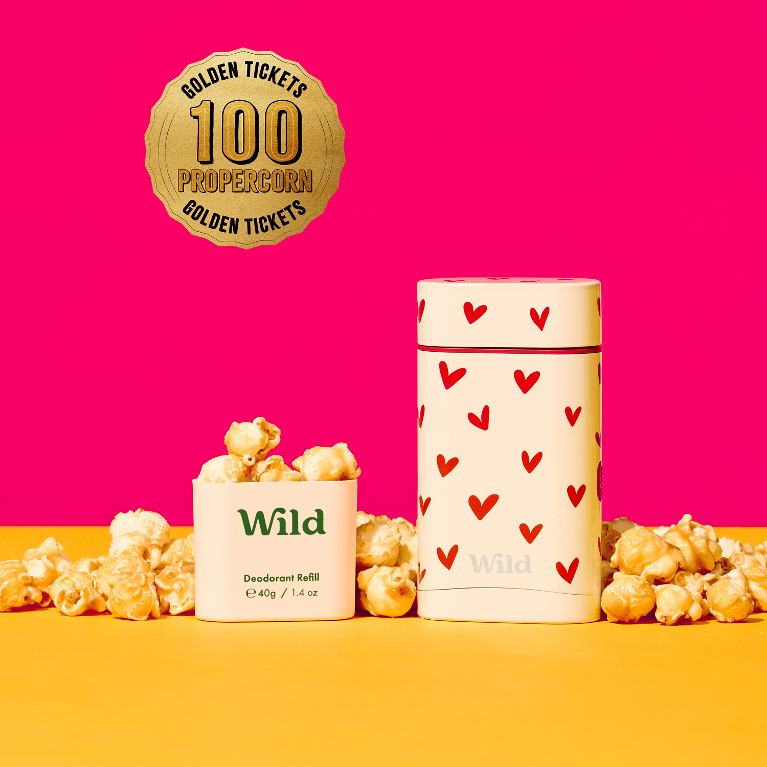 Caption: a couple of boxes of popcorn sitting on top of a table