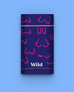 Caption: a blue and pink book with pink writing on it