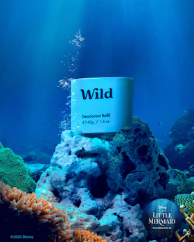 Caption: a sign that is on top of some corals