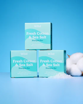 Caption: three boxes of fresh cotton and sea salt