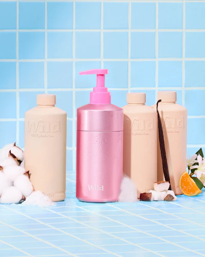 Caption: a bottle of lotion, a bottle of soap, a bottle of lotion