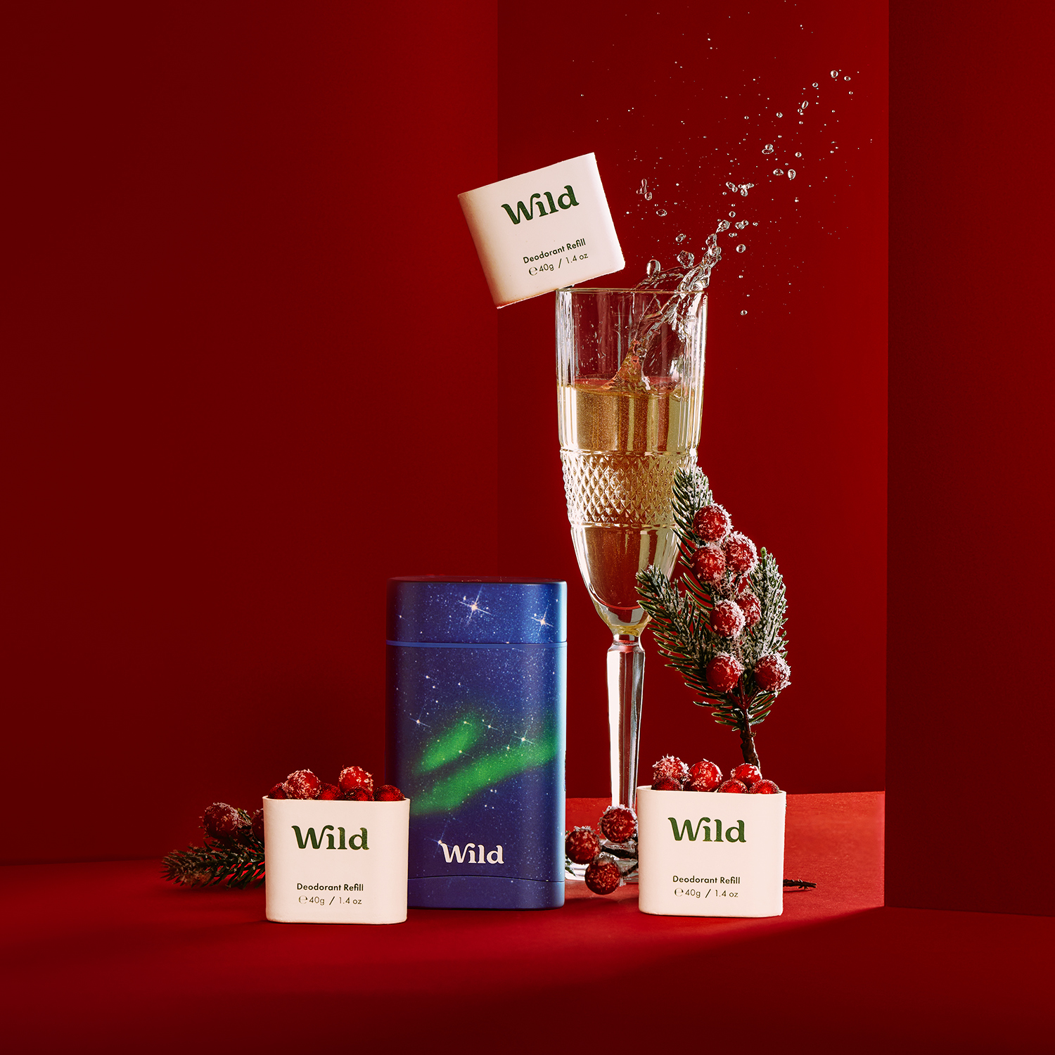 Caption: a glass of wine and a box of wild