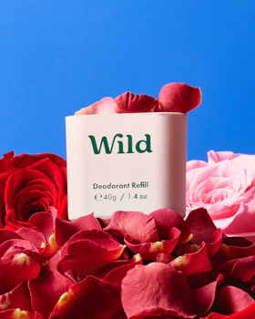 Caption: a close up of a box of wild deodorant