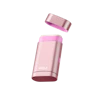 Bildunterschrift: eine rosa Pillenflasche mit rosa Deckel