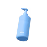 Caption: a blue bottle with the word wild on it