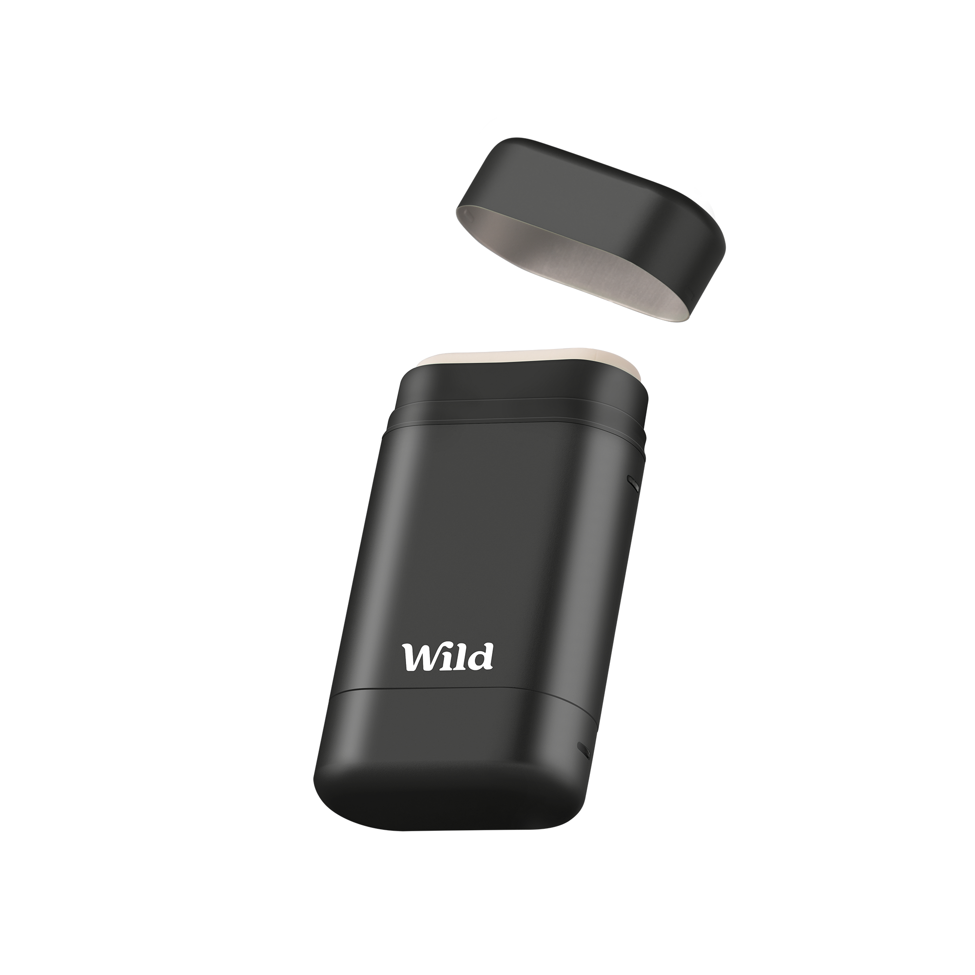 Didascalia: primo piano di un oggetto nero con sfondo bianco