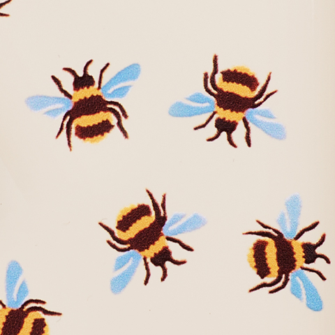 Légende : groupe d'abeilles sur fond blanc