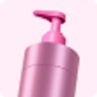 Caption: a close up of a bottle of lotion on a white background