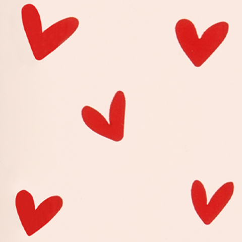 Légende : image d'un bouquet de cœurs rouges sur fond blanc