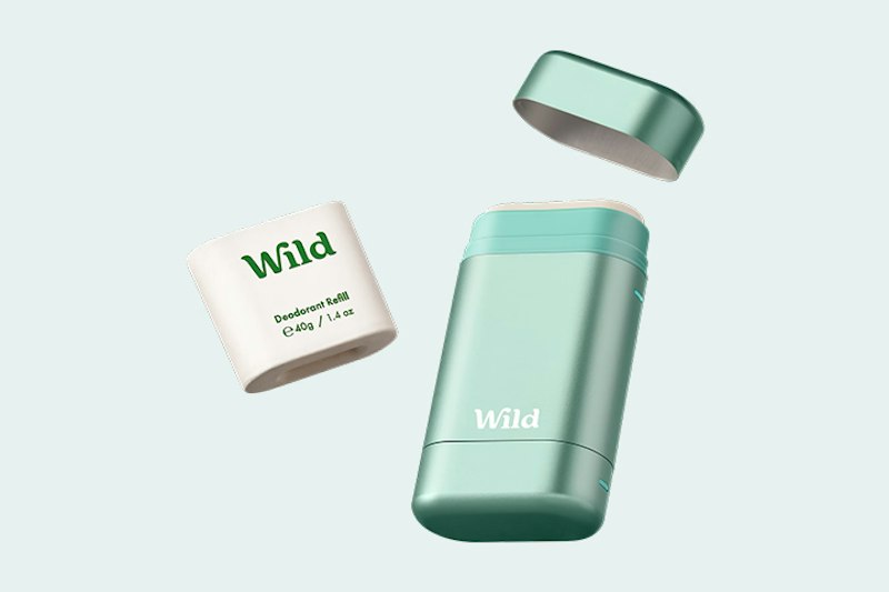 Wild refillable stick deodorant case and refill