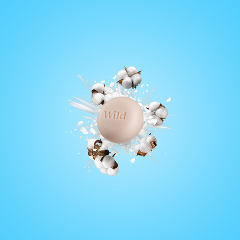 Caption: a white pill with the word wild on it