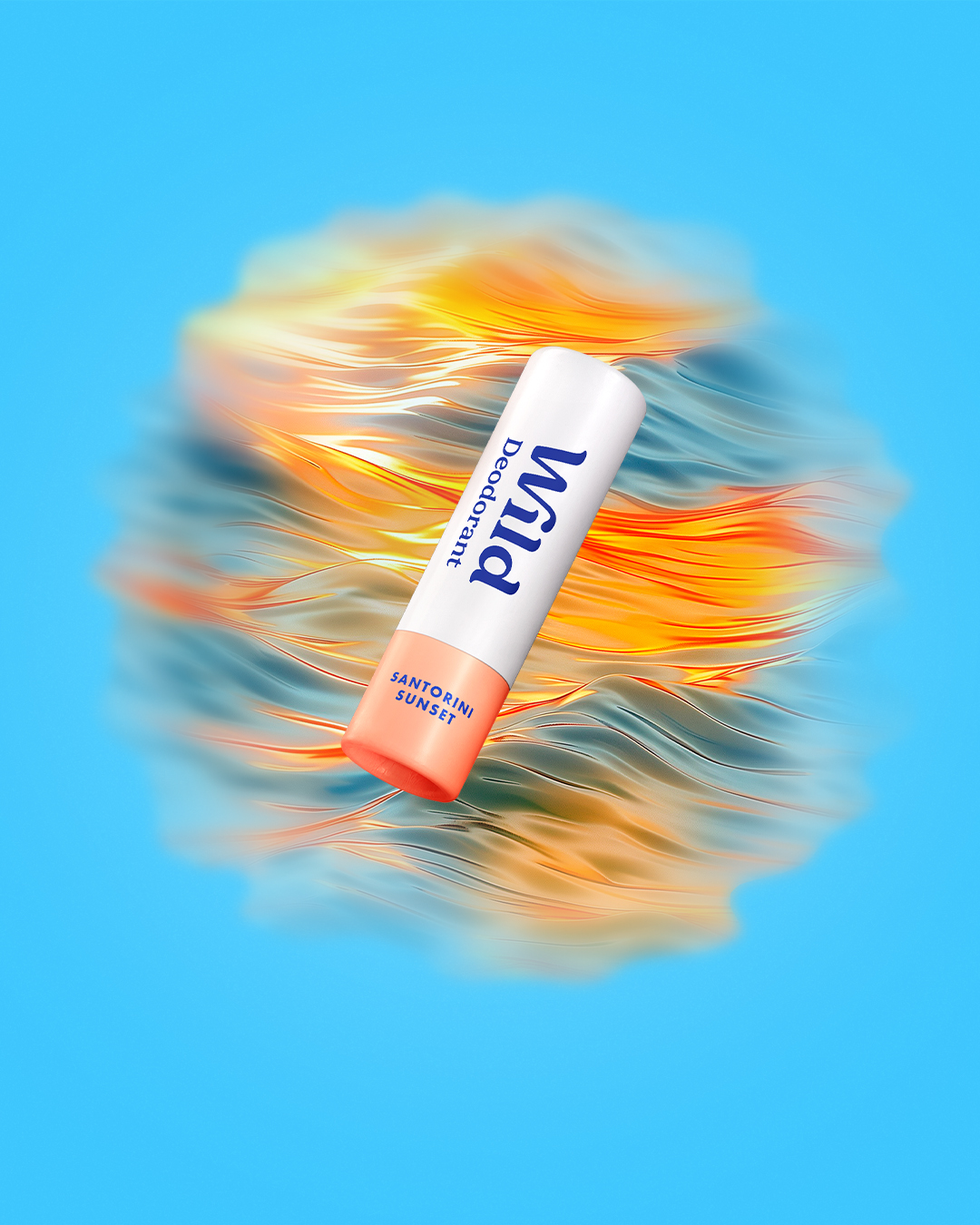 Légende : un tube de crème solaire sur fond bleu