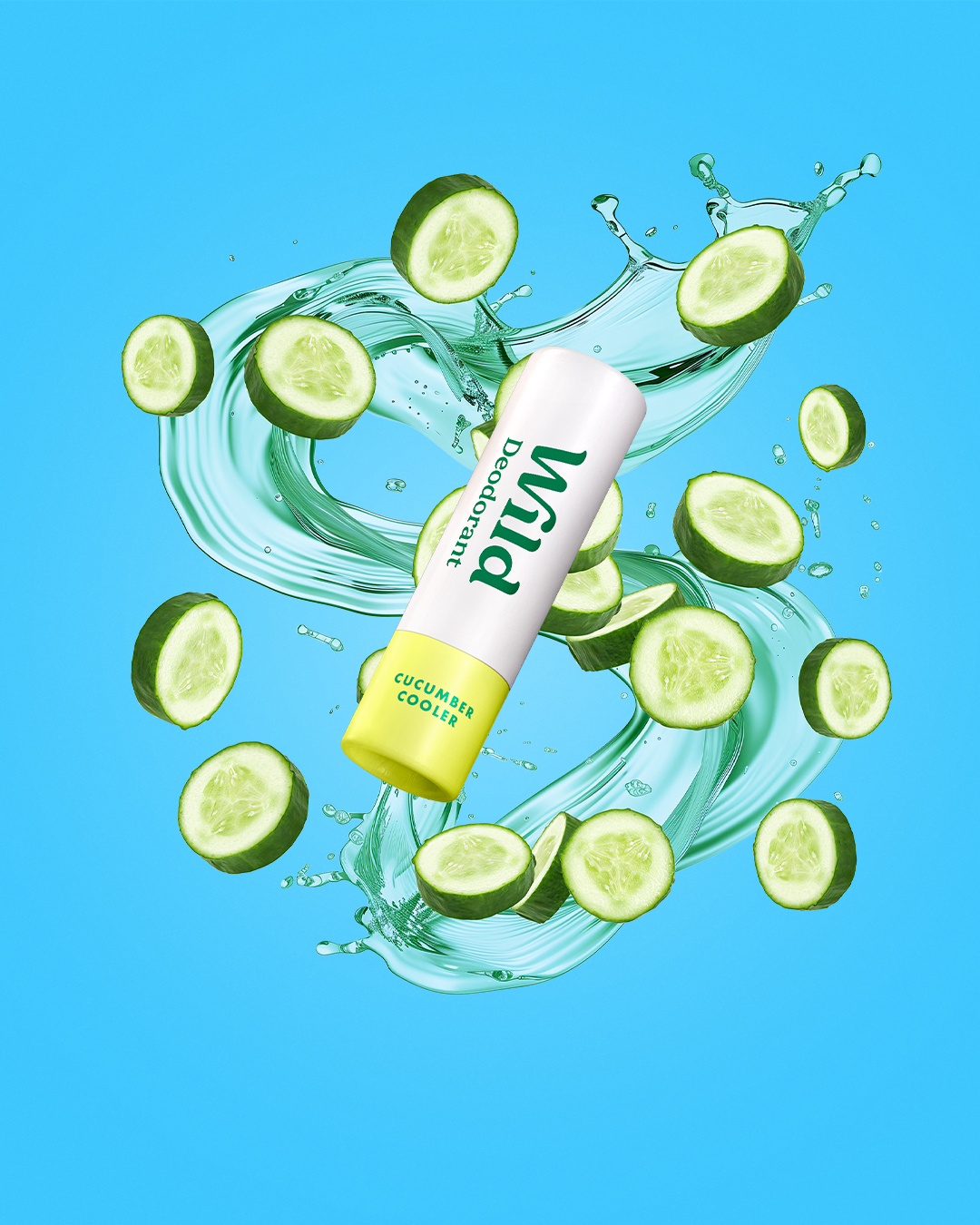 Légende : un tube de dentifrice entouré de tranches de concombre