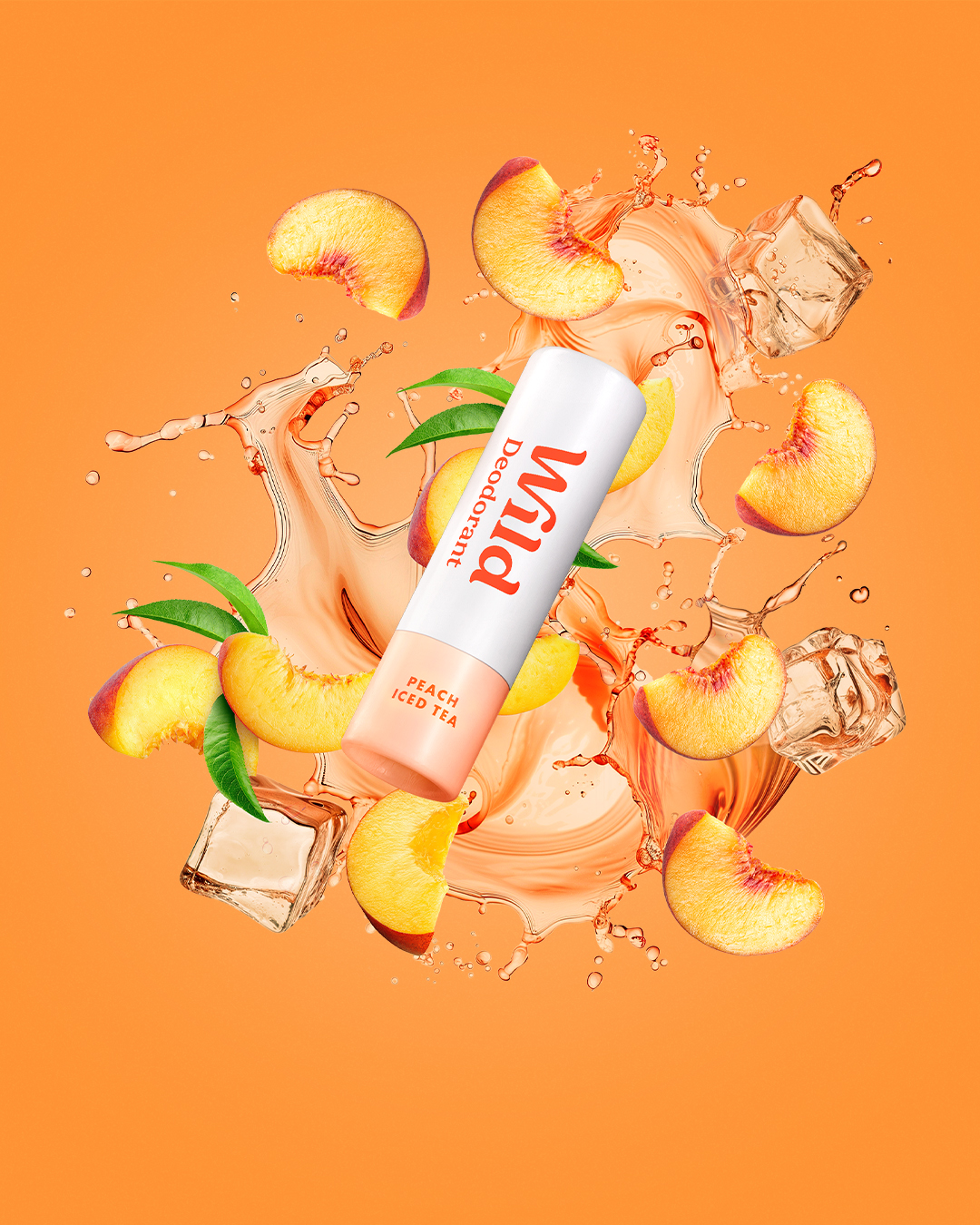 Légende : un tube d'eau vitaminée entouré de fruits