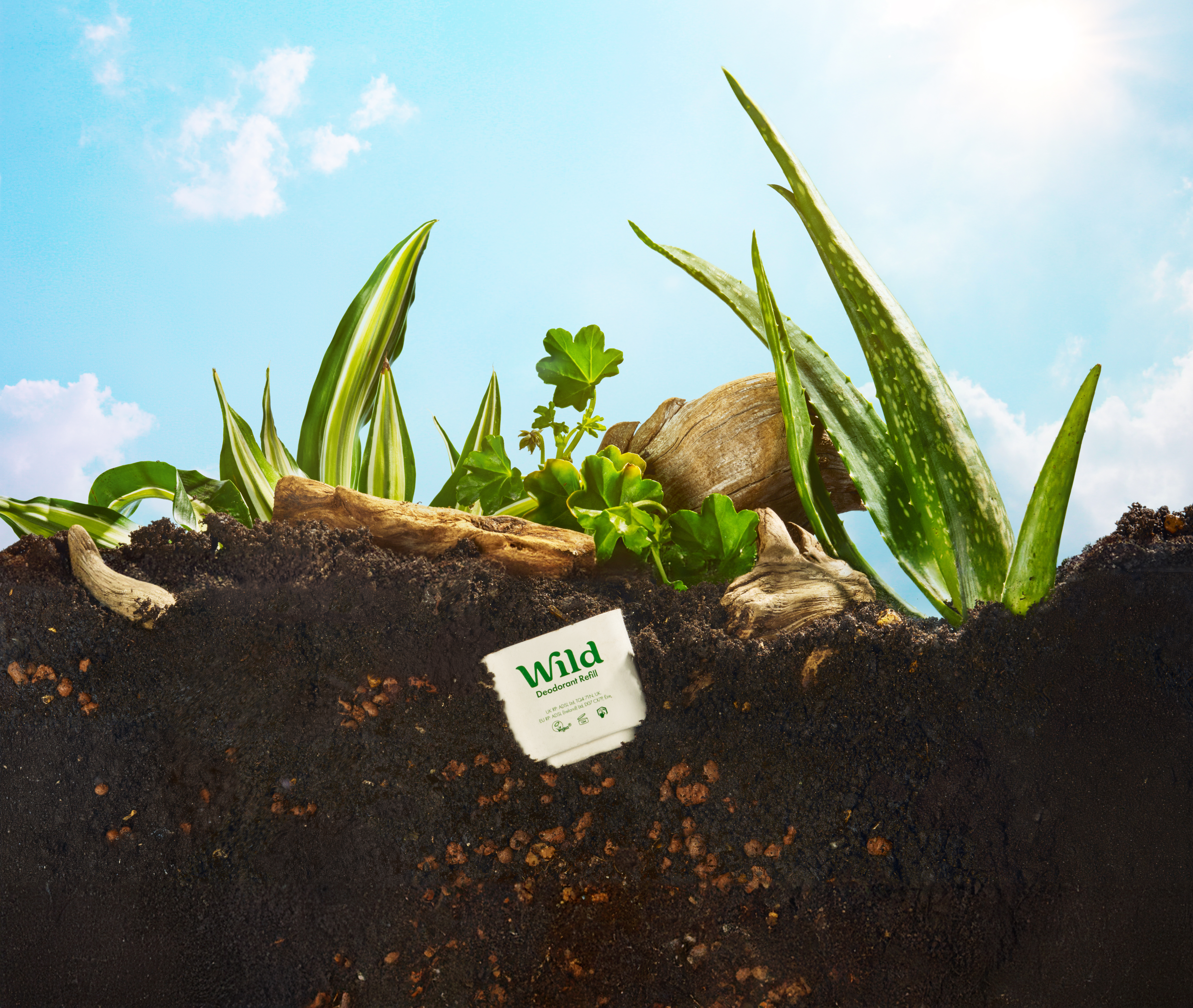 Caption: a piece of paper sitting on top of a pile of dirt