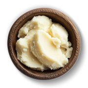 Caption: a bowl of mashed potatoes on a black background