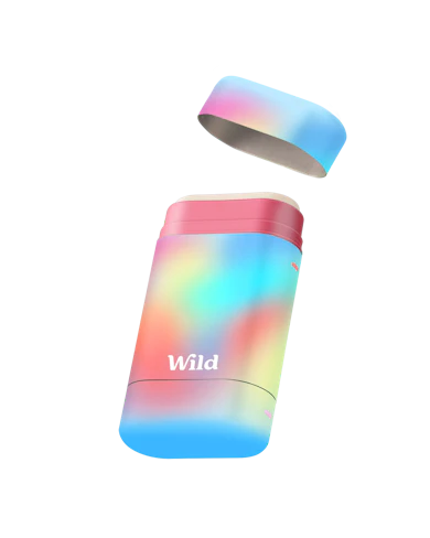 Caption: a rainbow colored jar with a lid and lid