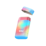 Caption: a rainbow colored jar with a lid and lid