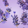 Caption: a bunch of purple flowers on a purple background