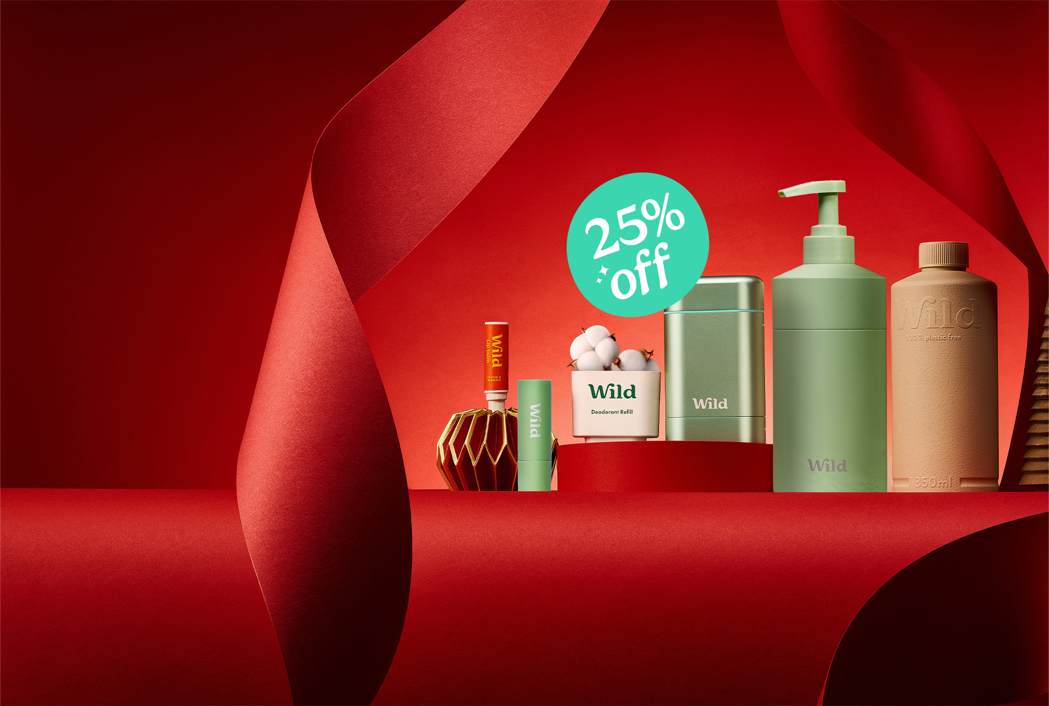 Caption: a red table with a lot of different items on it