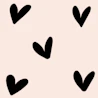 Caption: a pattern of black hearts on a pink background