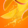 Caption: a close up of a banana and orange juice