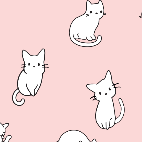Caption: black and white cats on a pink background