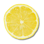 Caption: a slice of lemon on a black background