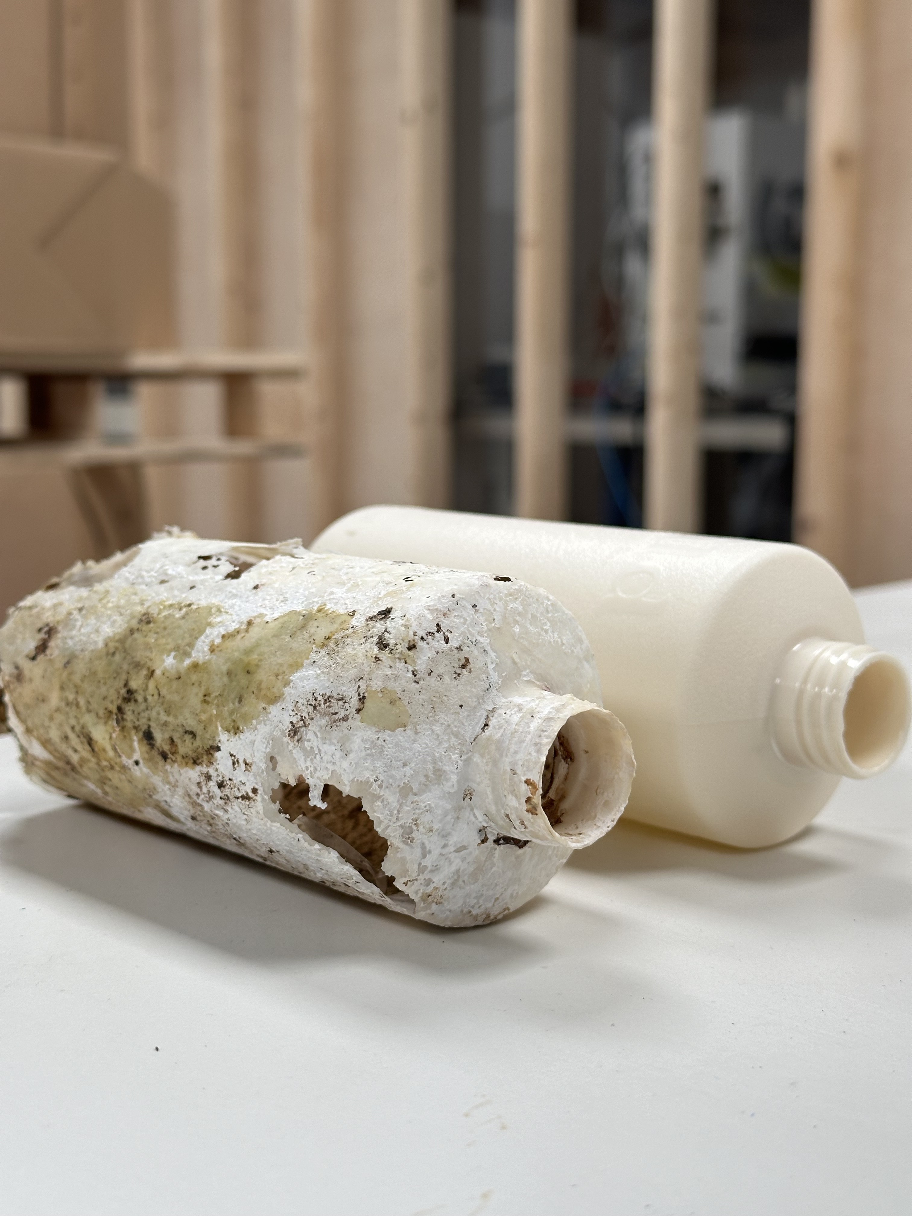 Decomposing body wash bottles