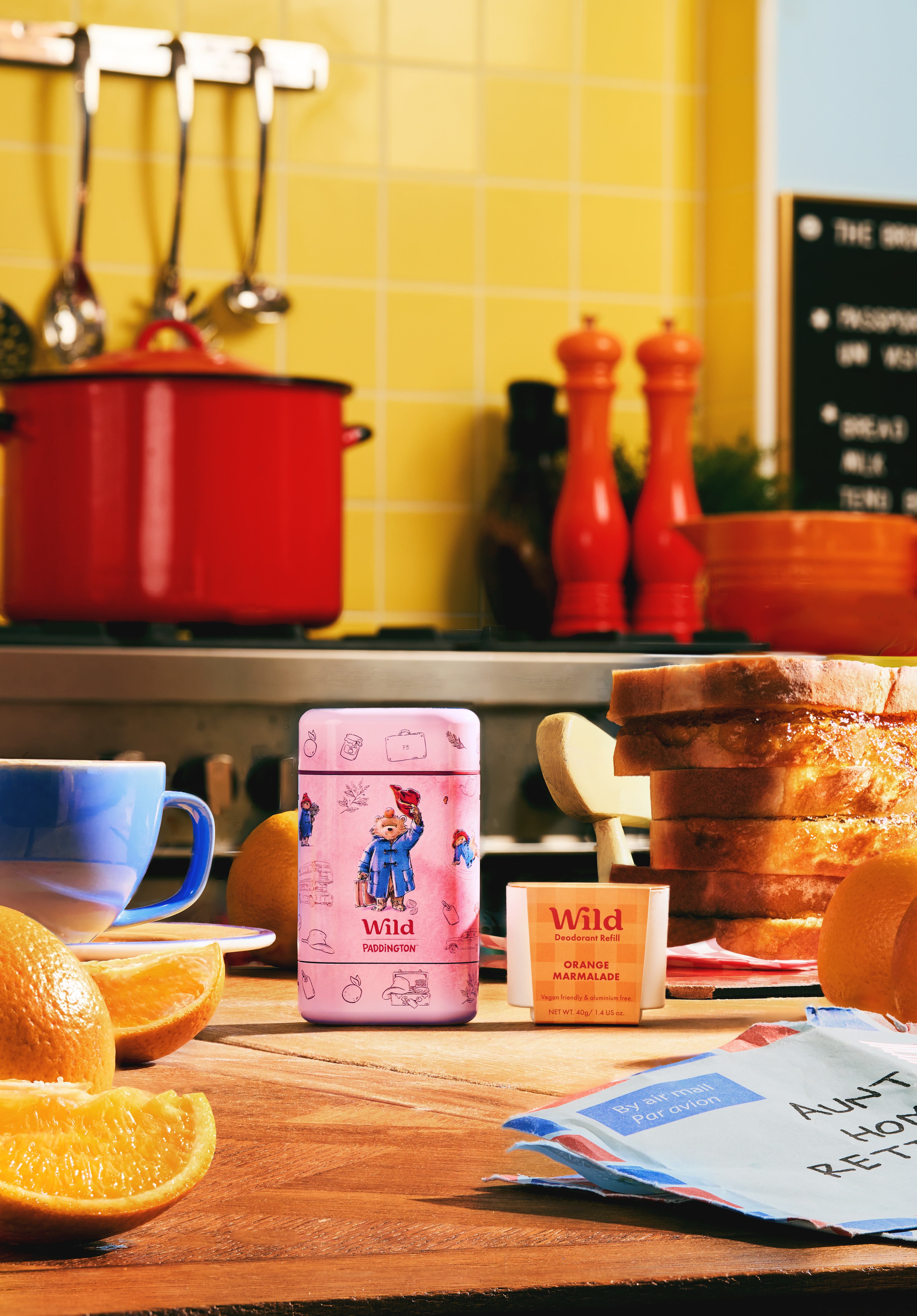Caption: a wooden table topped with oranges and other items