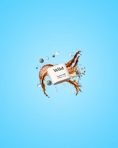 Caption: a tube of whad on a blue background