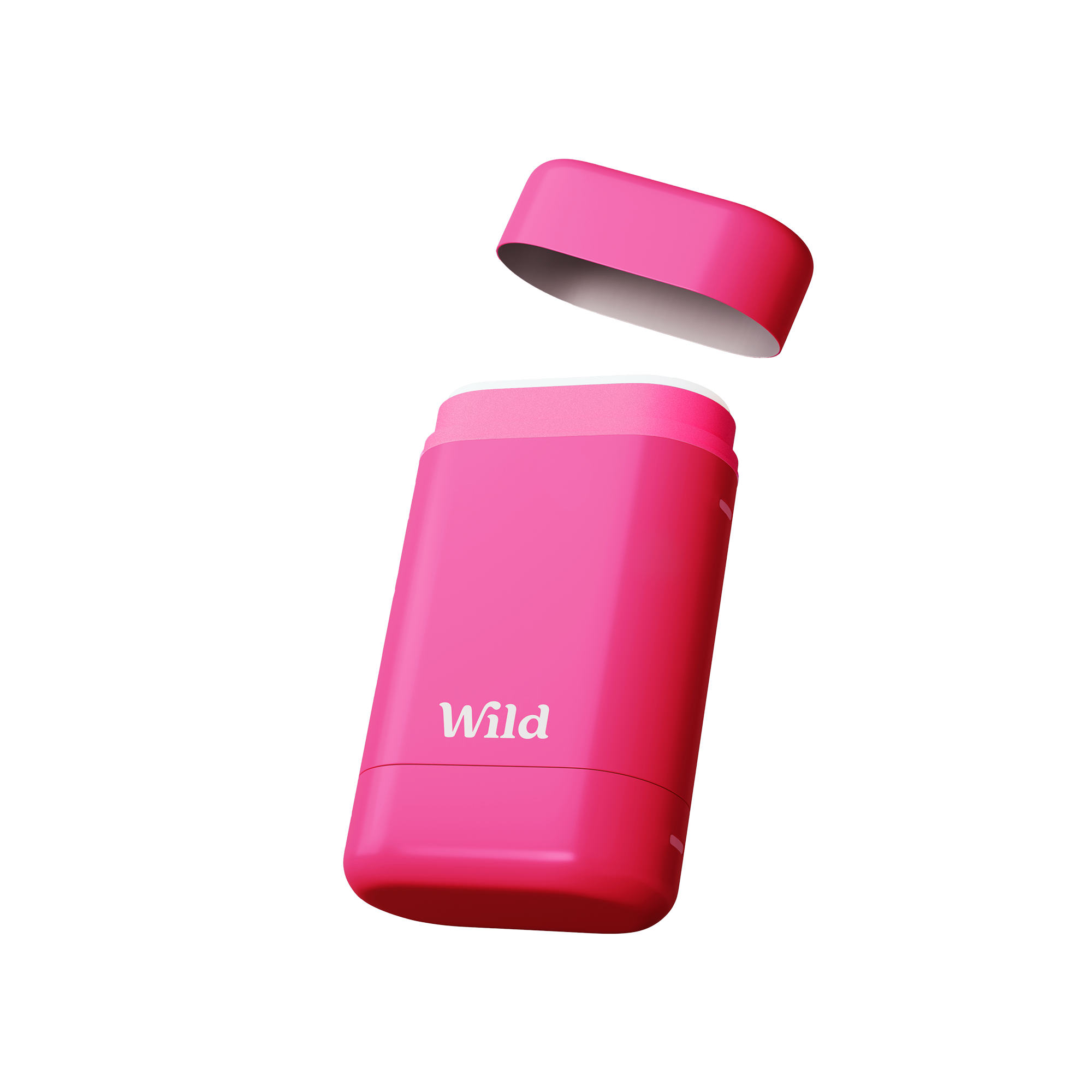 Caption: a pink bottle with the word wild on it