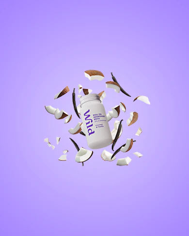 Caption: a bottle of pills falling into the air