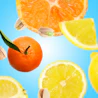 Caption: a group of oranges and lemons cut in half
