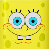 Caption: a close up of a cartoon face on a yellow background