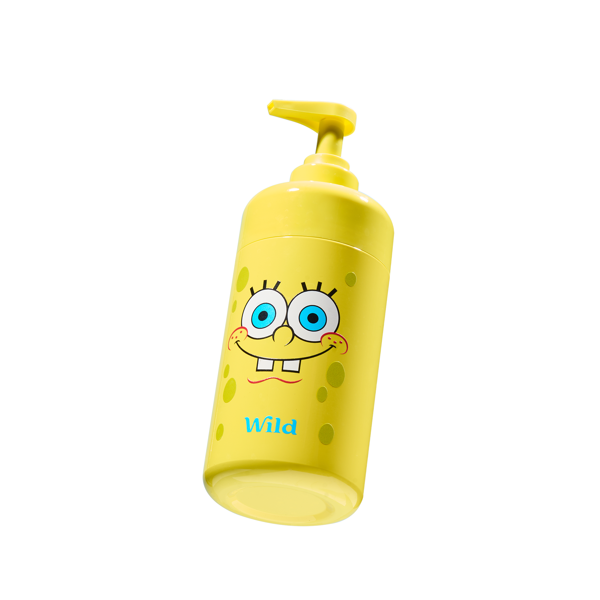 Caption: a yellow bottle with a cartoon character on it
