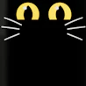 Caption: a black background with a yellow cat's eyes