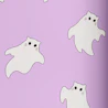 Caption: a group of ghost cats on a purple background