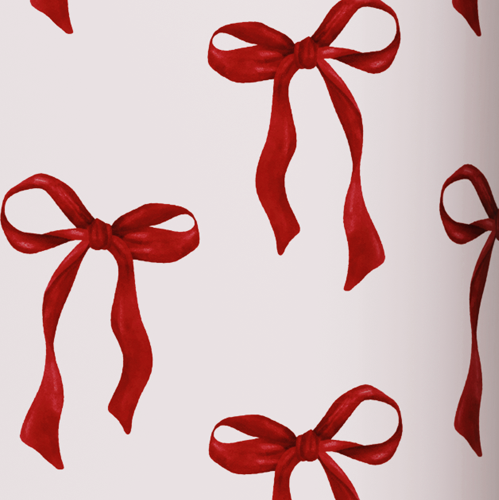 Légende : un ruban rouge sur fond blanc