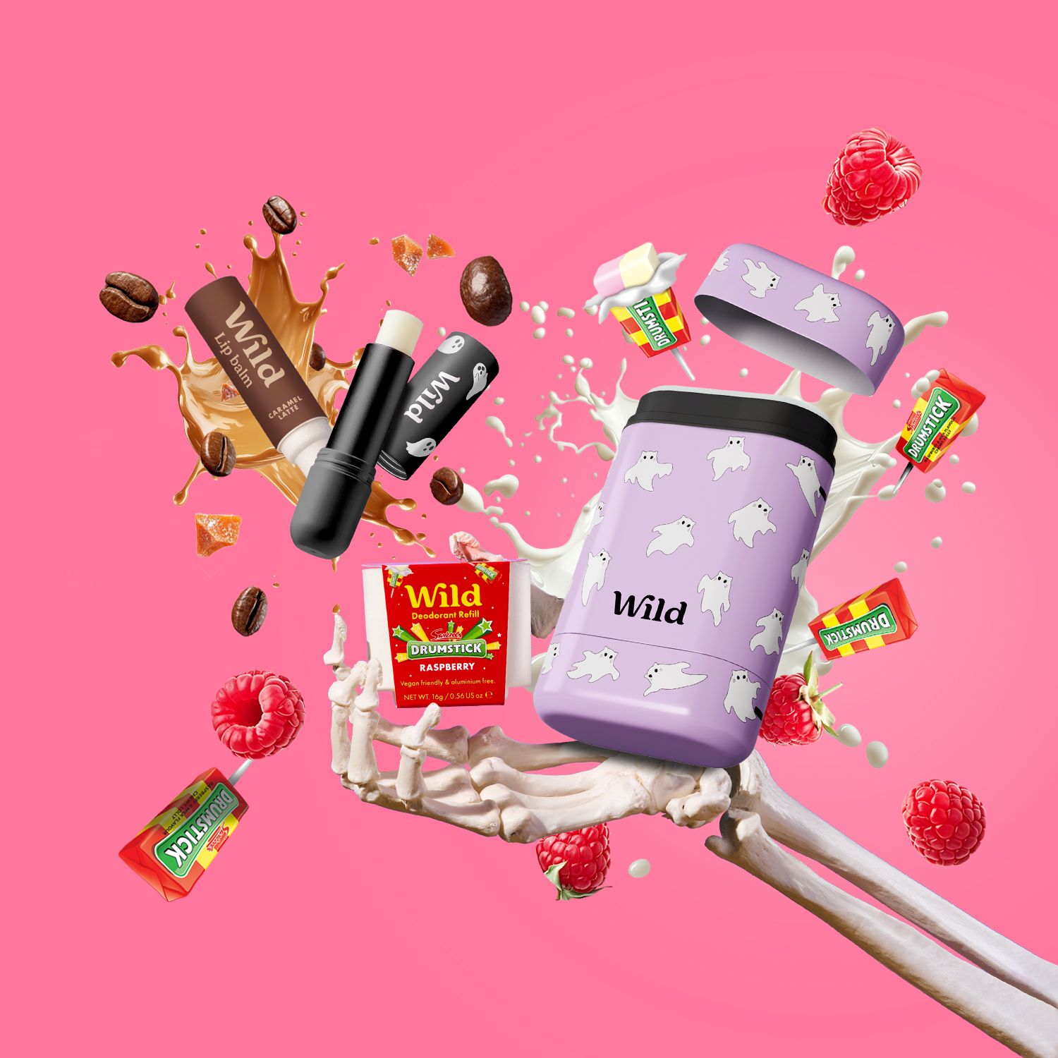 Caption: a hand holding a toothbrush with various items coming out of it