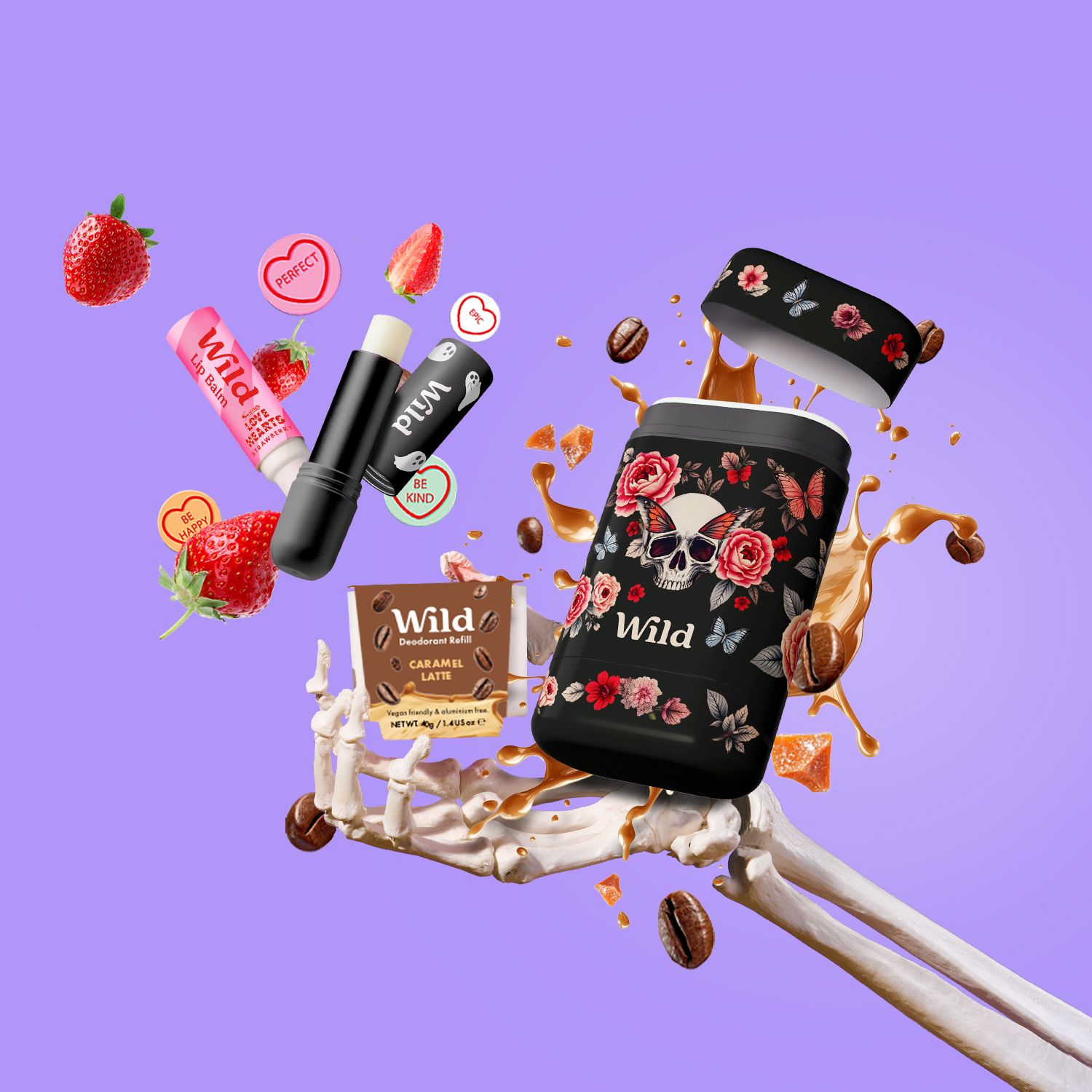 Caption: a hand holding a cell phone with various items coming out of it