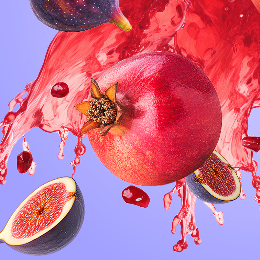 Légende : une grenade et un autre fruit sont mélangés.