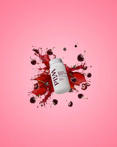 Caption: a bottle of bleach on a pink background