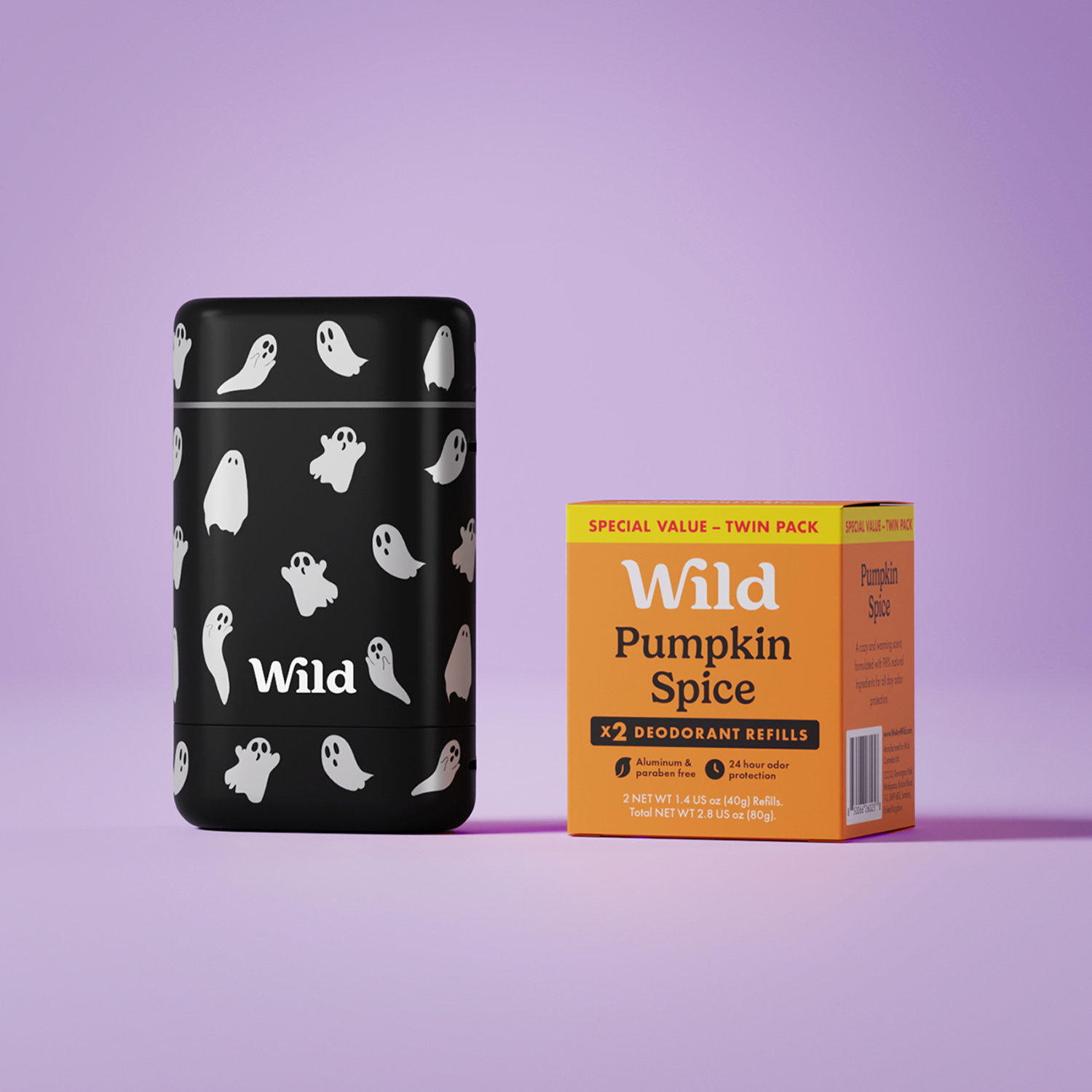 Caption: a box of wild pumpkin spice next to a box of wild pumpkin spice